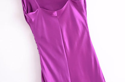 Ropa de verano para mujer, diseño plisado, ropa interior, vestido sin espalda