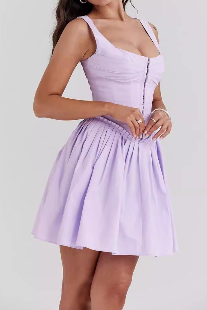 Vestido corto con volantes y corsé Betsy 