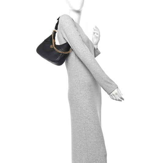 Goatskin Small Aphrodite Shoulder Bag Black
