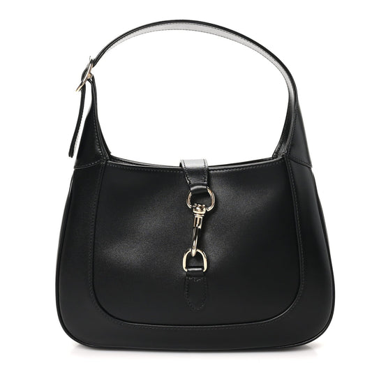 Boarded Dyana Lux Calfskin Small Jackie 1961 Hobo Black