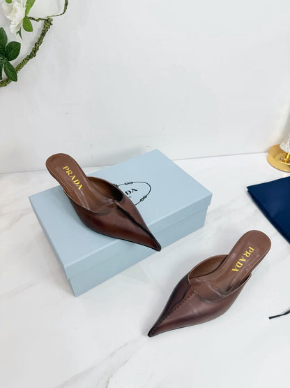 PRA 26SS High Heel Mule 55 Brown Cowhide 592410