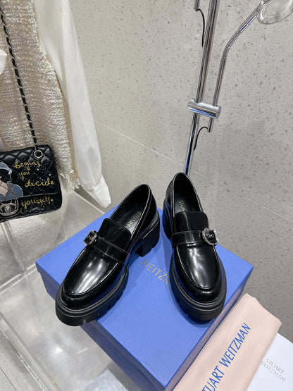 SW Soho Loafers With Buckle Black Patent Leather 554366
