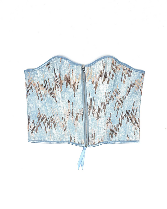 Sequins Denim Corset