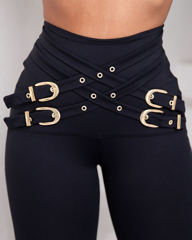 High Waist Stretch Slim Pants