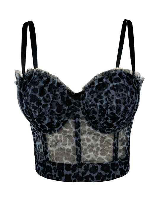 Leopard Print Lace Bra