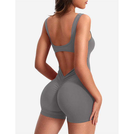 Mono de yoga ajustado con tirantes y espalda descubierta para mujer, ropa de primavera y verano
