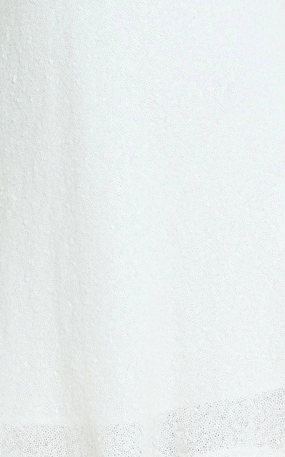 Rowella Mini Dress - Faux Feather Bell Sleeve Dress in White