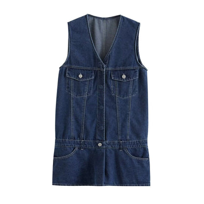 Ropa de primavera para mujer, pantalones vaqueros casuales tipo culotte siamés