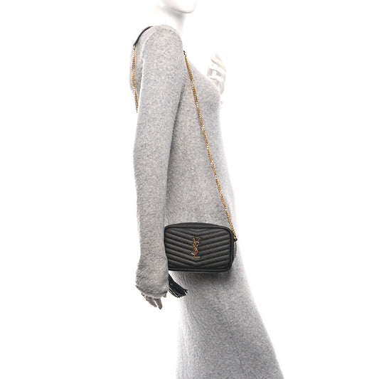 Grain De Poudre Matelasse Monogram Mini Lou Camera Bag Black