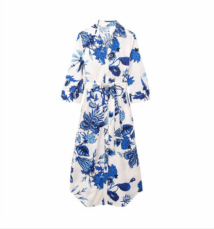 Vestido camisero estampado primavera verano