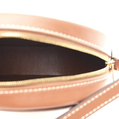 Smooth Calfskin Cuir Small Triomphe Oval Crossbody Purse Tan