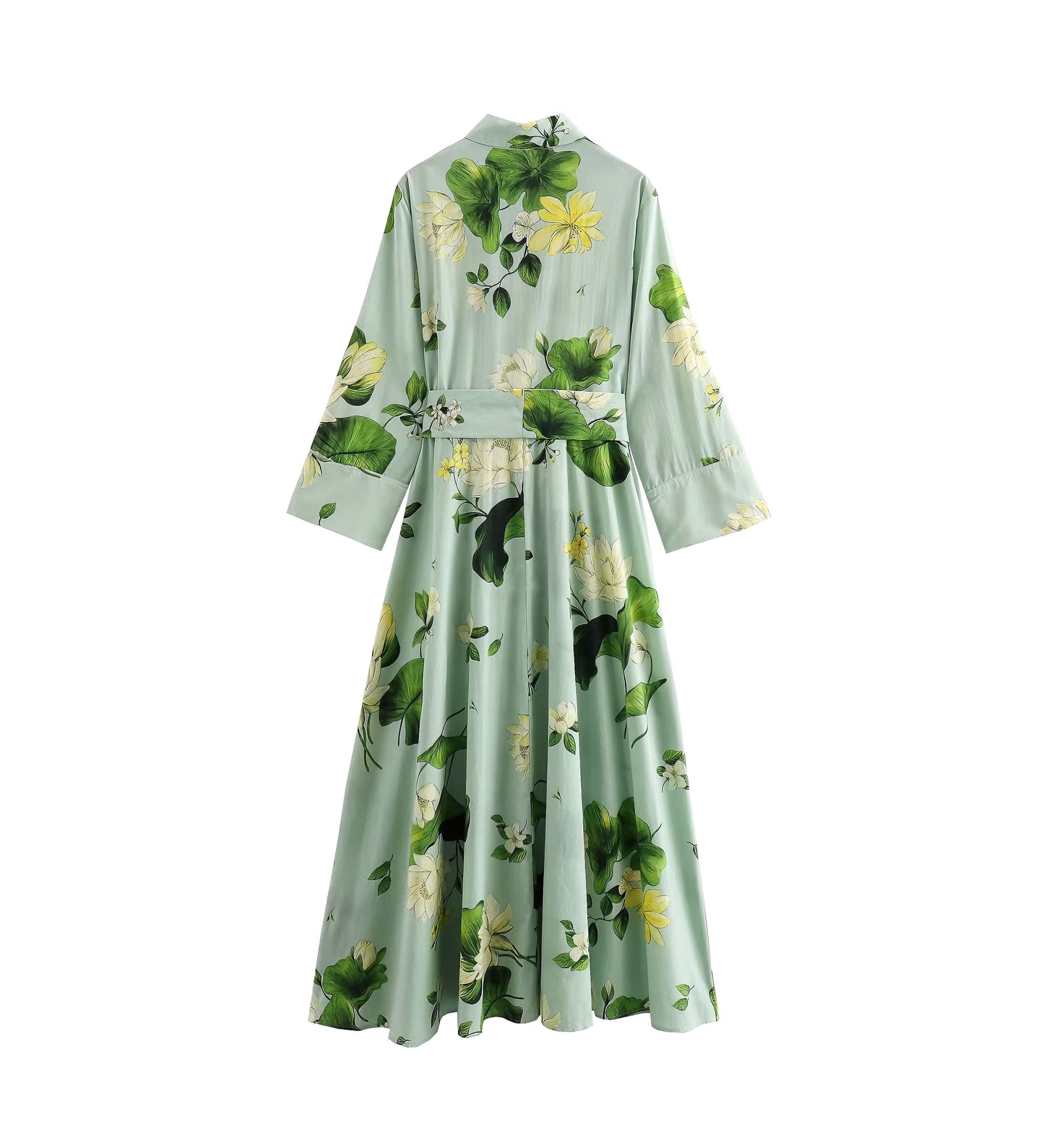 Vestido camisero sencillo con cordones y decoración de verano para mujer