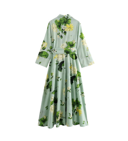 Vestido camisero sencillo con cordones y decoración de verano para mujer