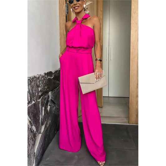 Mono informal sin mangas con bolsillos para primavera y verano, mono holgado multicolor para vacaciones