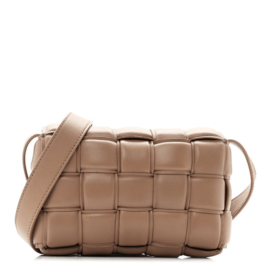 Nappa Maxi Intreccio Padded Cassette Crossbody Bag Acorn