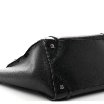 Drummed Calfskin Mini Luggage Black