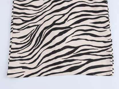 Vestido elegante con estampado animal de moda para mujer de otoño