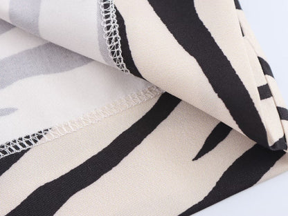 Vestido elegante con estampado animal de moda para mujer de otoño