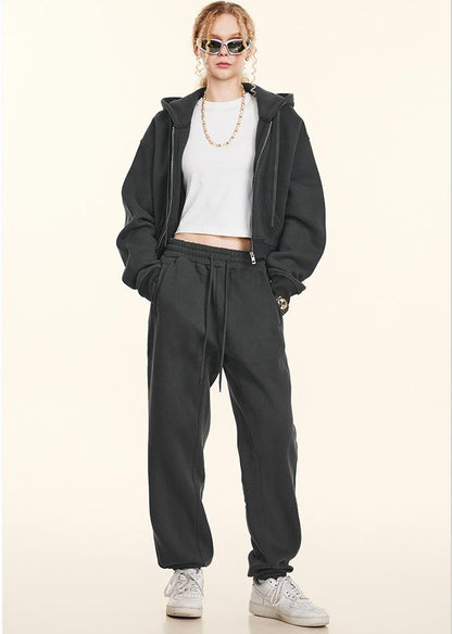 Autumn Short Zipper Coat Brand Sports Suit Men’s Women’s High-Grade Sweater Two-Piece Set