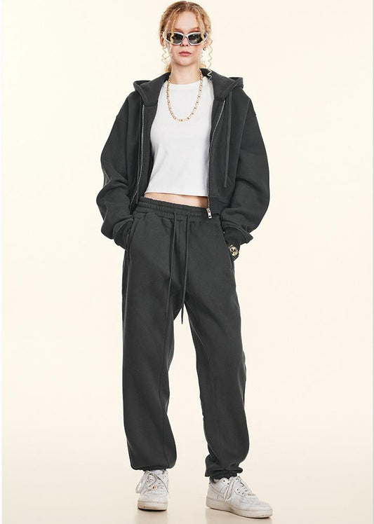 Autumn Short Zipper Coat Brand Sports Suit Men’s Women’s High-Grade Sweater Two-Piece Set