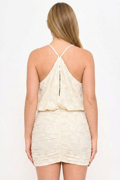 Symphony Dress - Jacquard Textured Patterned Mini Dress