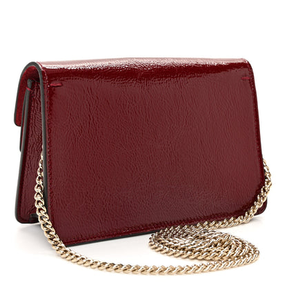 Crinkled Patent Mini Dionysus Shoulder Bag Rosso Ancora Red