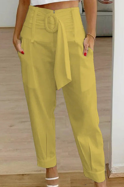 Pantalones de traje casual de cintura alta