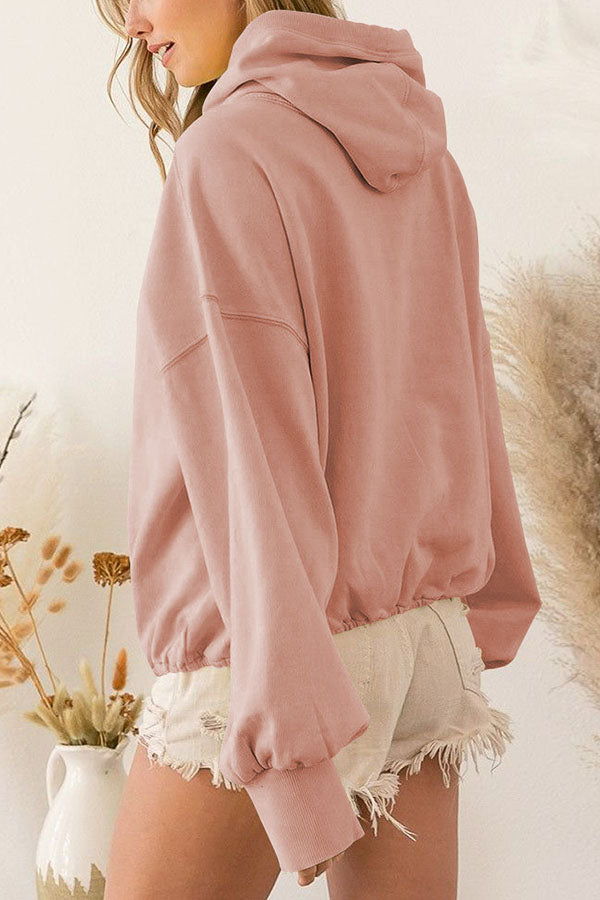 Sudadera con capucha de manga larga con cremallera y cordón ajustable