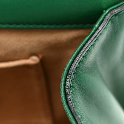 Calfskin Studded Small Padlock Shoulder Bag Emerald