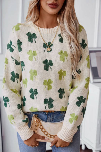 Suéter con trébol del Día de San Patricio 