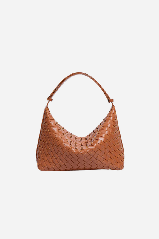 Bolso hobo de cuero tejido 