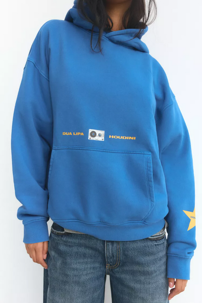 Sudadera francesa informal holgada de manga larga con capucha y estampado gráfico de letras Idle Sense