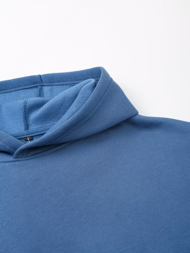 Sudadera francesa informal holgada de manga larga con capucha y estampado gráfico de letras Idle Sense