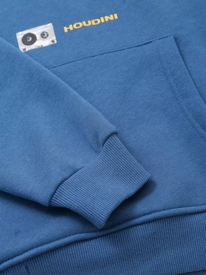 Sudadera francesa informal holgada de manga larga con capucha y estampado gráfico de letras Idle Sense