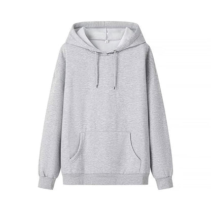 Sudadera con capucha y forro polar de manga larga con bolsillo decorativo y cordón informal de invierno para mujer