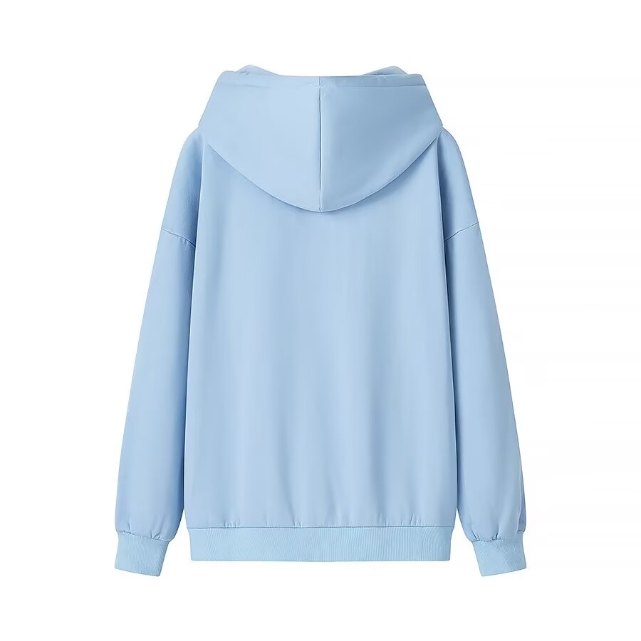 Sudadera con capucha y forro polar de manga larga con bolsillo decorativo y cordón informal de invierno para mujer