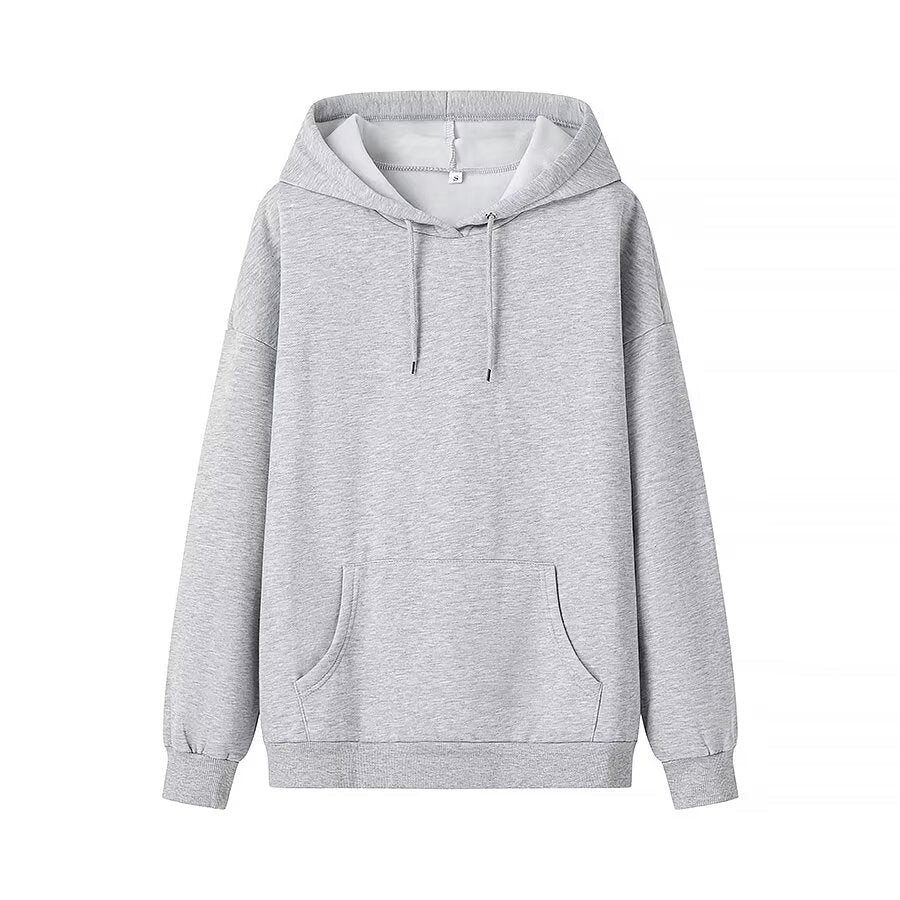 Sudadera con capucha y forro polar de manga larga con bolsillo decorativo y cordón informal de invierno para mujer
