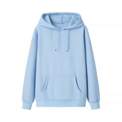 Sudadera con capucha y forro polar de manga larga con bolsillo decorativo y cordón informal de invierno para mujer