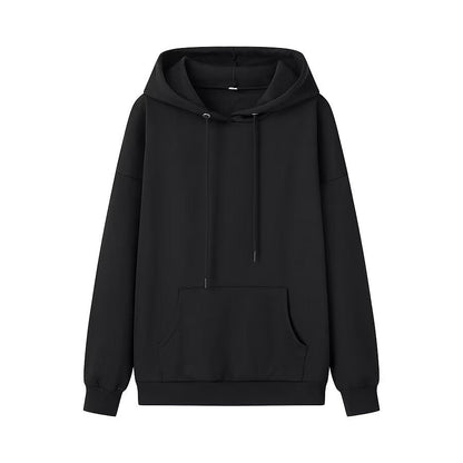 Sudadera con capucha y forro polar de manga larga con bolsillo decorativo y cordón informal de invierno para mujer