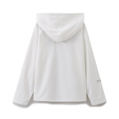Sudadera con capucha decorativa bordada con letras y estampado a juego para mujer, ropa de oficina de primavera
