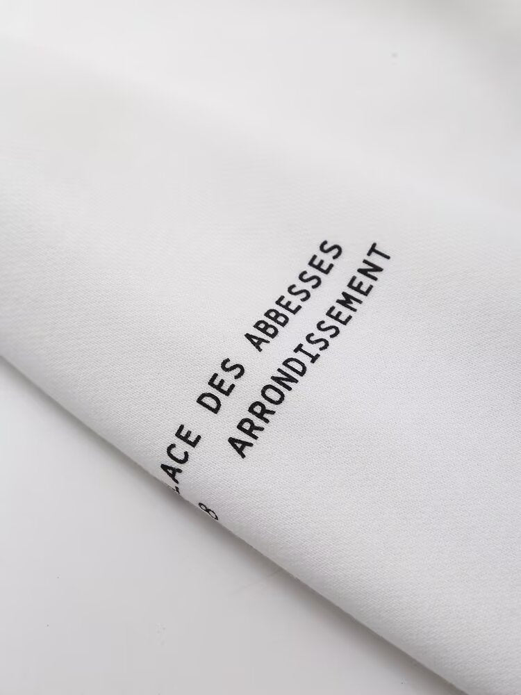 Sudadera con capucha decorativa bordada con letras y estampado a juego para mujer, ropa de oficina de primavera