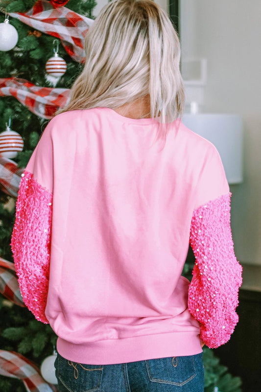 Sudadera de manga larga con lentejuelas para mujer, ideal para San Valentín
