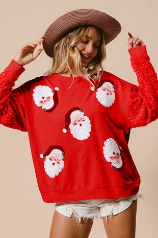 Ropa de mujer Top de manga larga con cuello redondo y estampado navideño Sudadera de manga larga para mujer