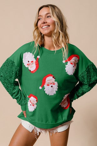 Ropa de mujer Top de manga larga con cuello redondo y estampado navideño Sudadera de manga larga para mujer