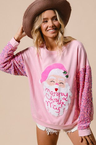 Ropa de mujer Top de manga larga con cuello redondo y estampado navideño Sudadera de manga larga para mujer