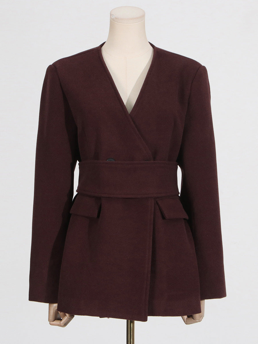 Conjunto de dos piezas formado por top ajustado, pantalón ancho y holgado, elegante e informal, para mujer, otoño