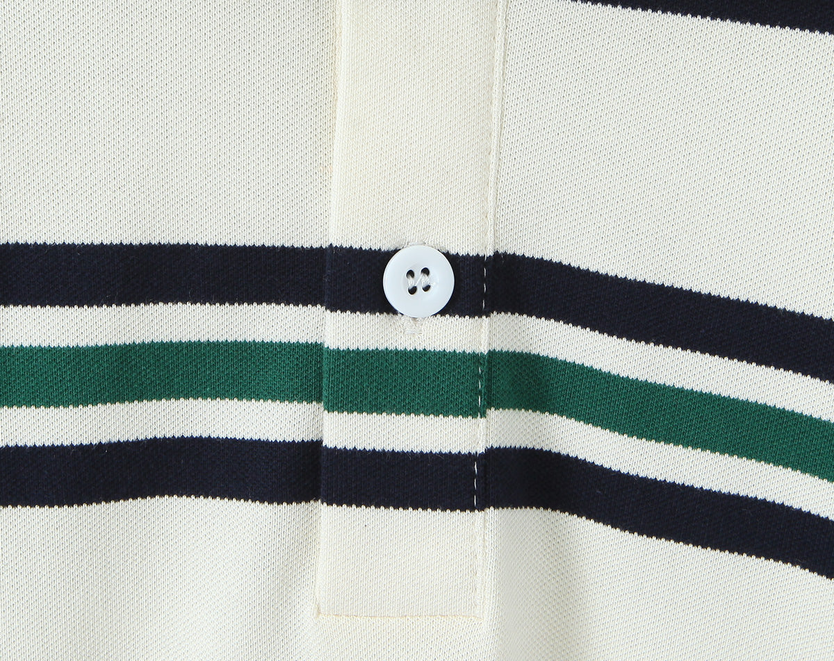 Camiseta polo de punto con rayas horizontales de colores contrastantes para mujer, ropa de otoño, camiseta de manga larga para mujer