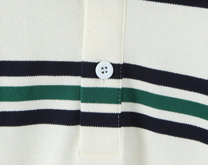 Camiseta polo de punto con rayas horizontales de colores contrastantes para mujer, ropa de otoño, camiseta de manga larga para mujer