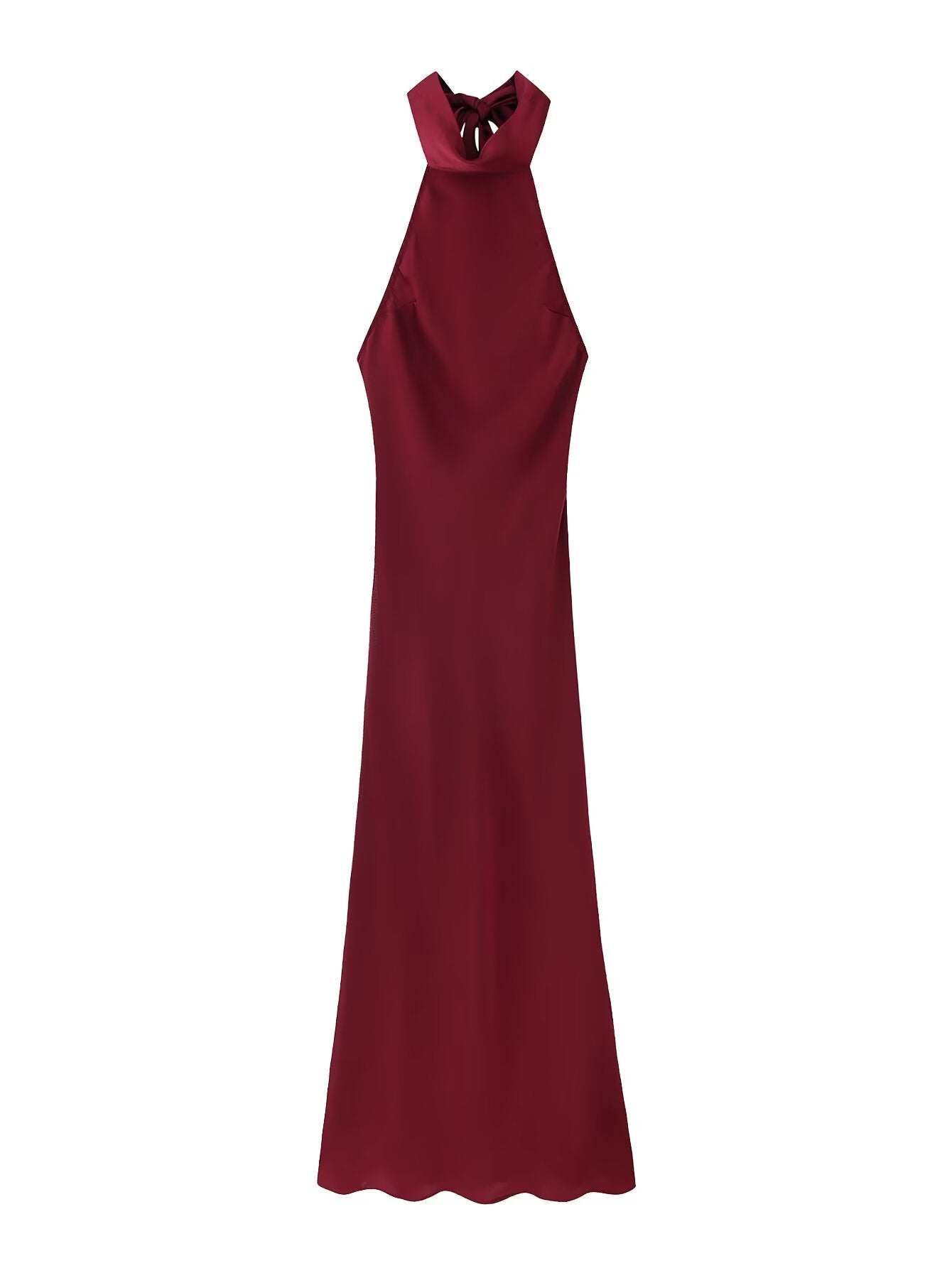 Vestido largo sin mangas con cuello colgante de dos colores para primavera