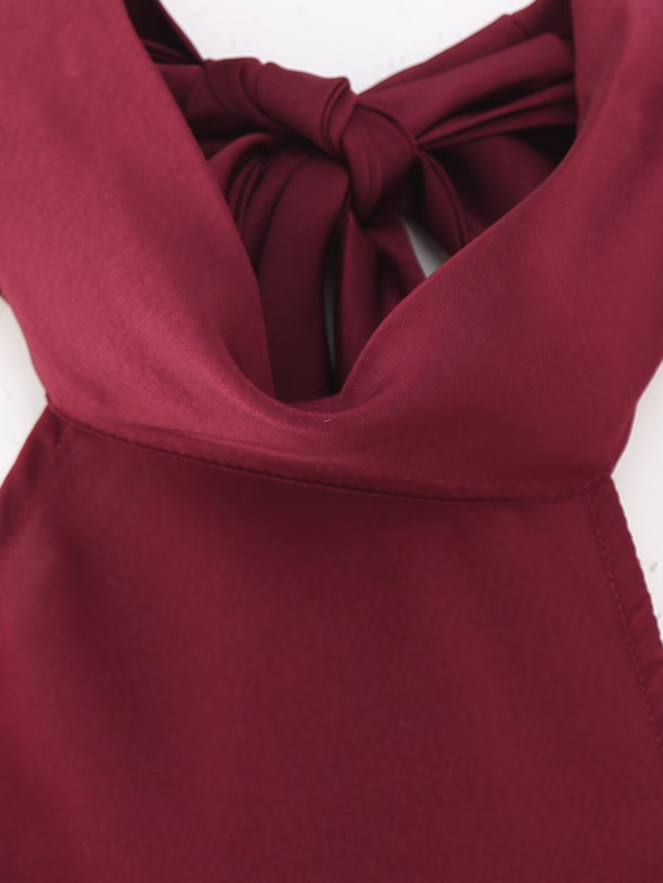 Vestido largo sin mangas con cuello colgante de dos colores para primavera
